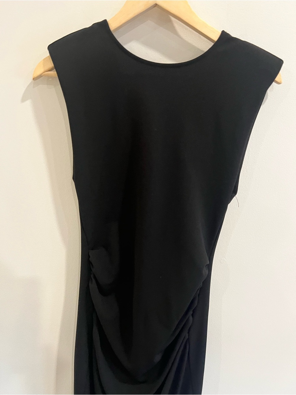 Black Sleeveless Draped Women’s Dress